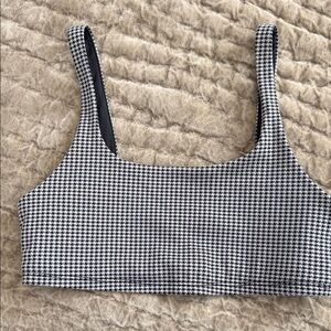 ALO Yoga Black and White Houndstooth Bra Top SZ SMALL